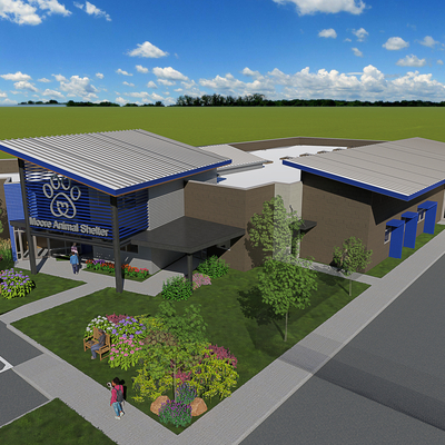 Moore Animal Shelter Rendering - Birdseye 1