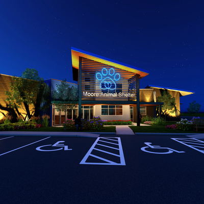 Moore Animal Shelter Rendering - Night 1